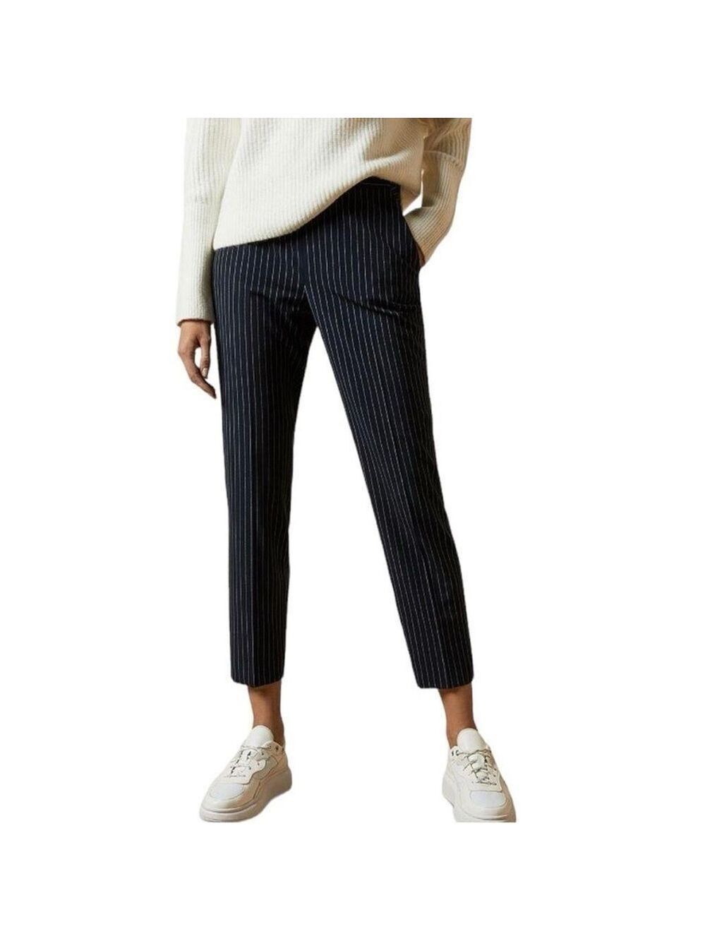Ted Baker Angilat Blue And White Pinstripe Trousers Sz 3 Ted ( US 8 )